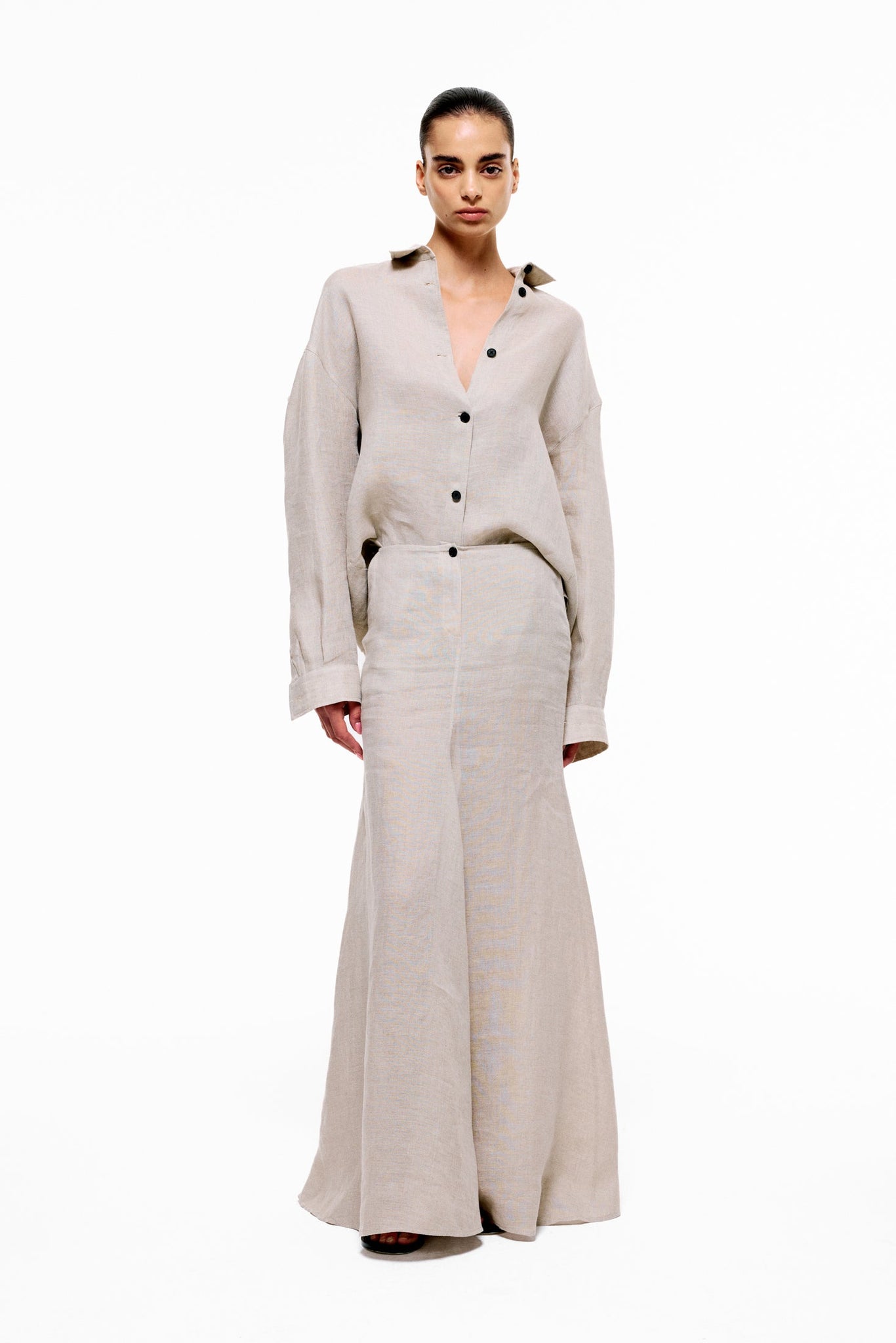 Stillwave Skirt in Linen - Affogato