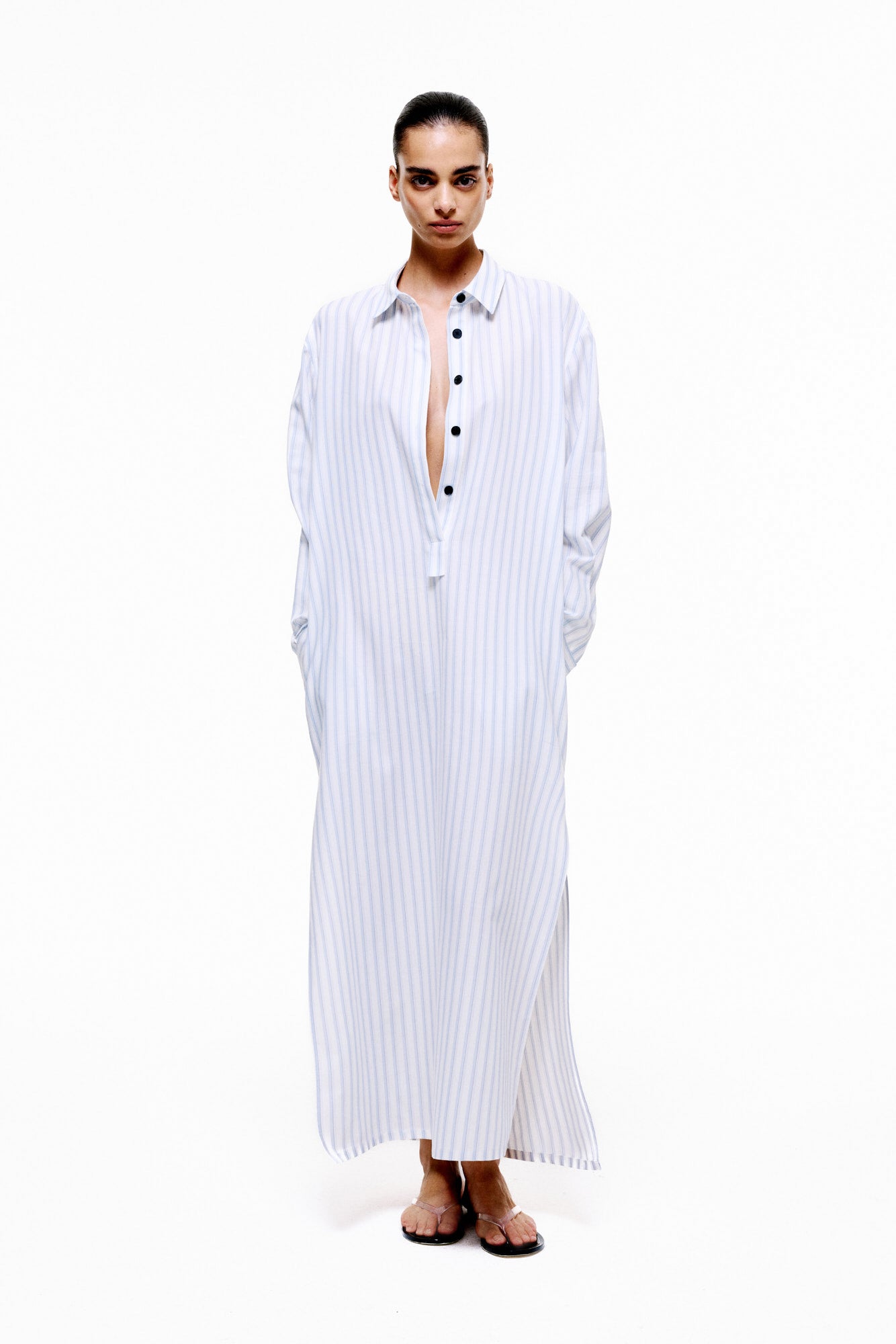 Breeze Dress - Grey Stripes