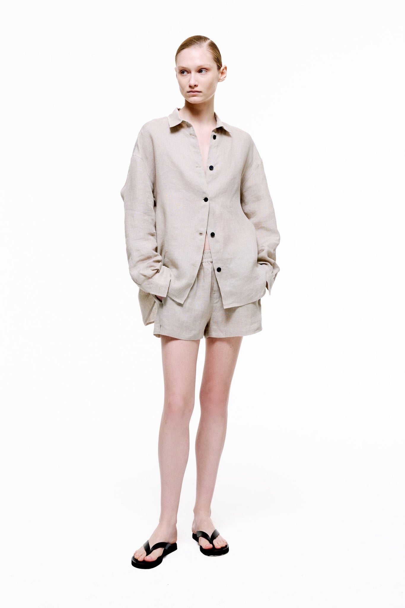 Tranquil Shirt in Linen - Affogato