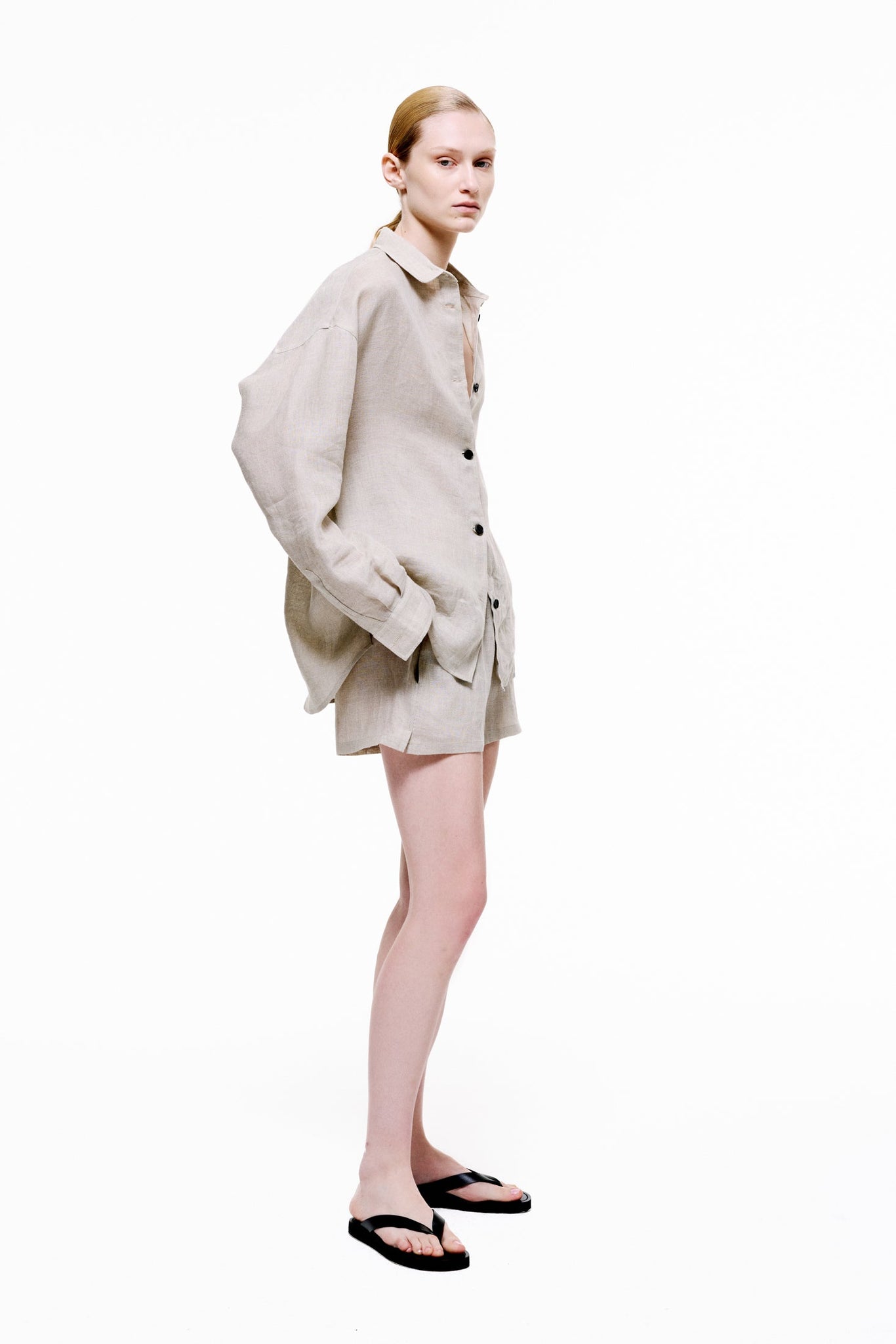 Boxer Shorts in Linen - Affogato