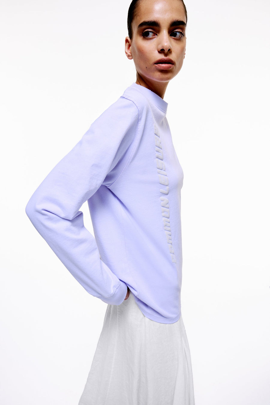 Typography Branded Long Sleeve T-Shirt | Lilac