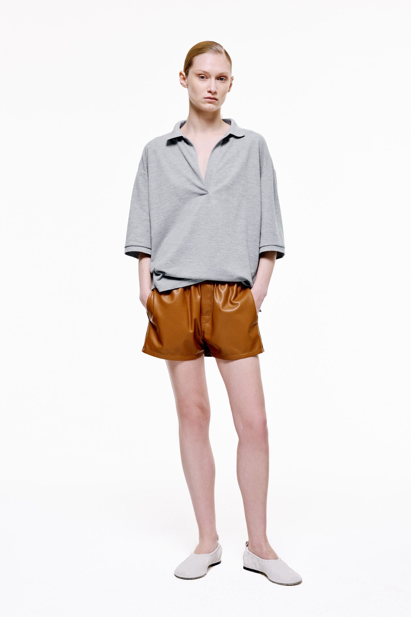 Boxer Shorts in Leather - Cognac