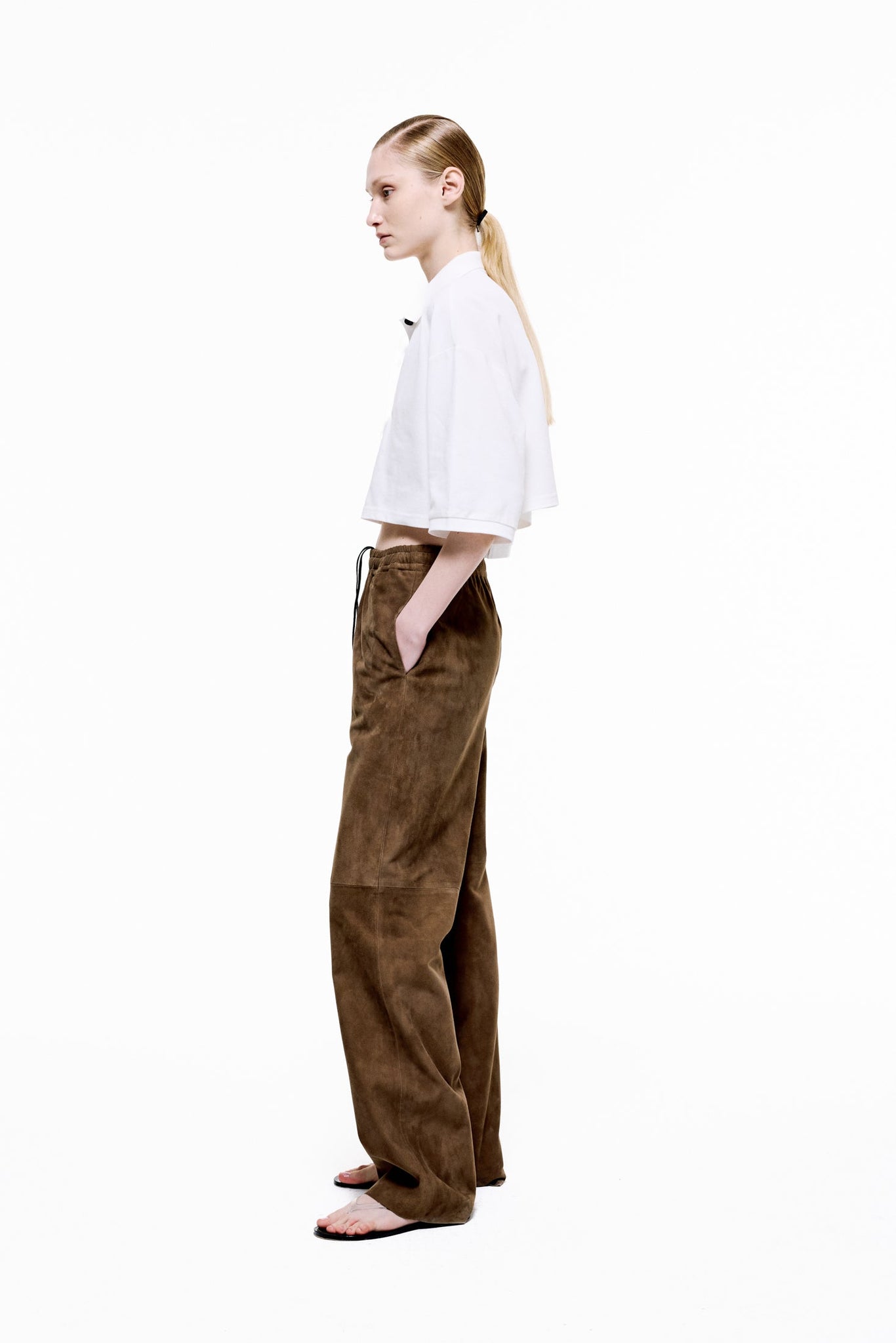 Waist-Length Cotton Piqué Polo Shirt - Off White