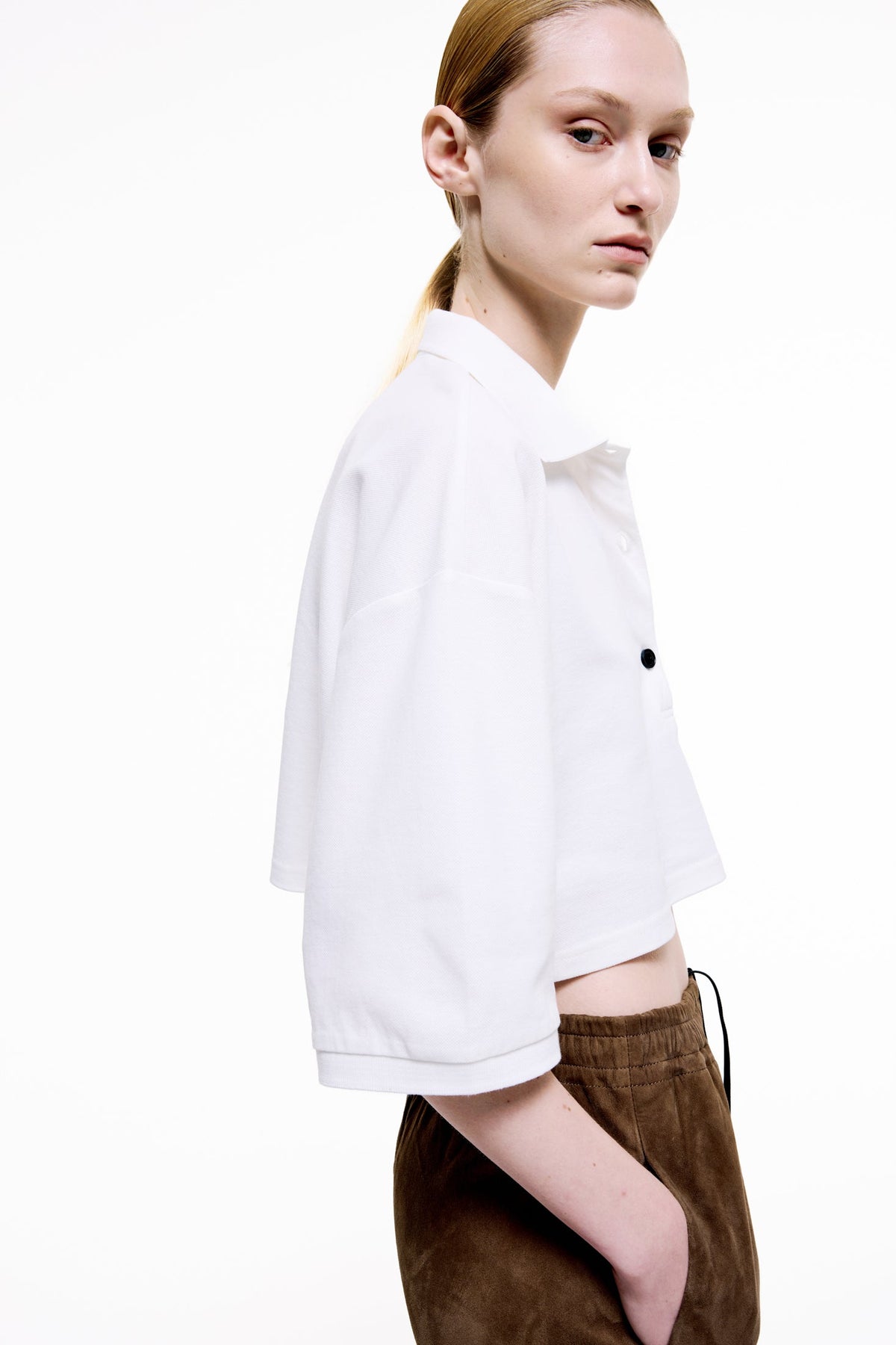 Waist-Length Polo Shirt | Cotton Piqué – Off White