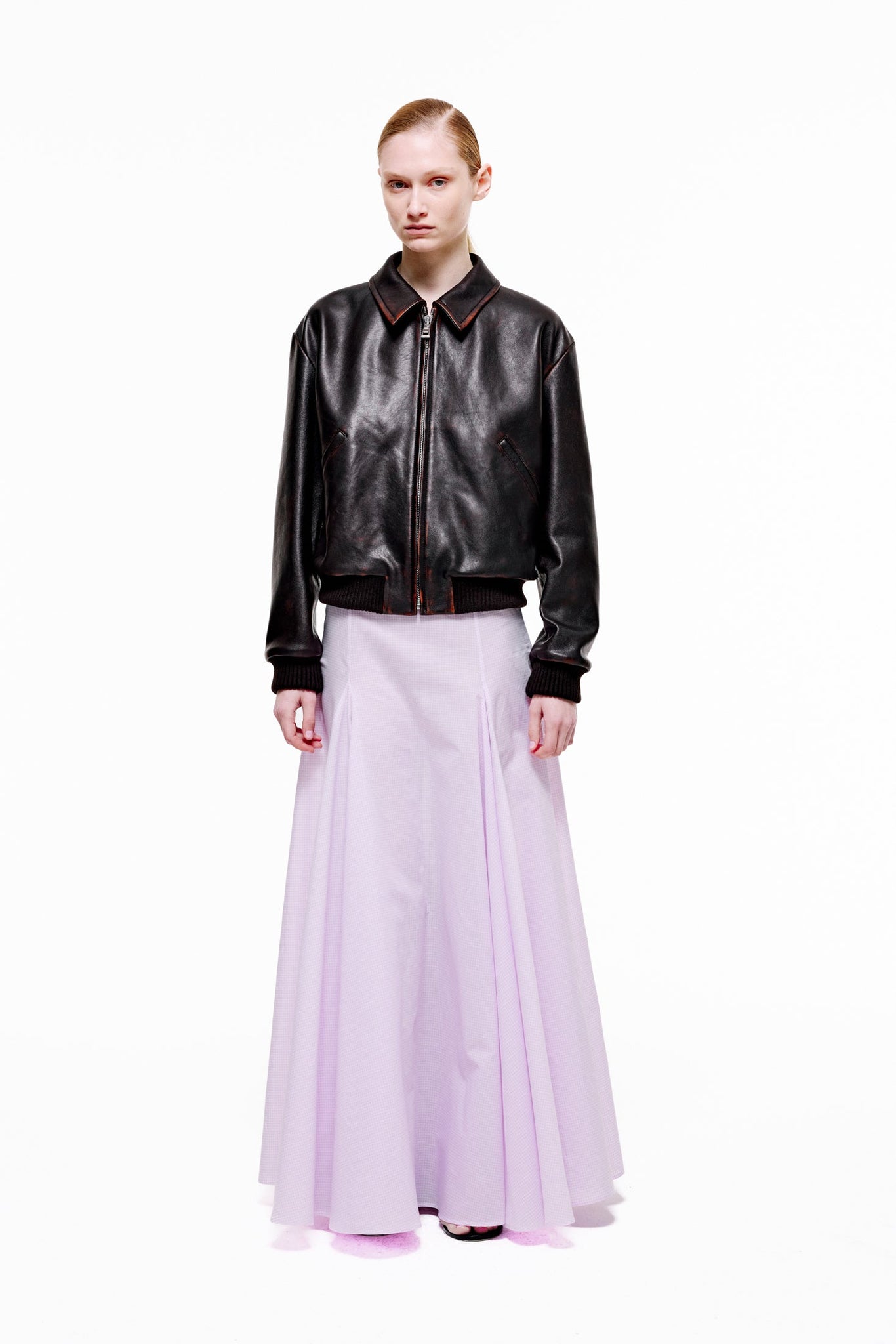 Leather Bomber - Black