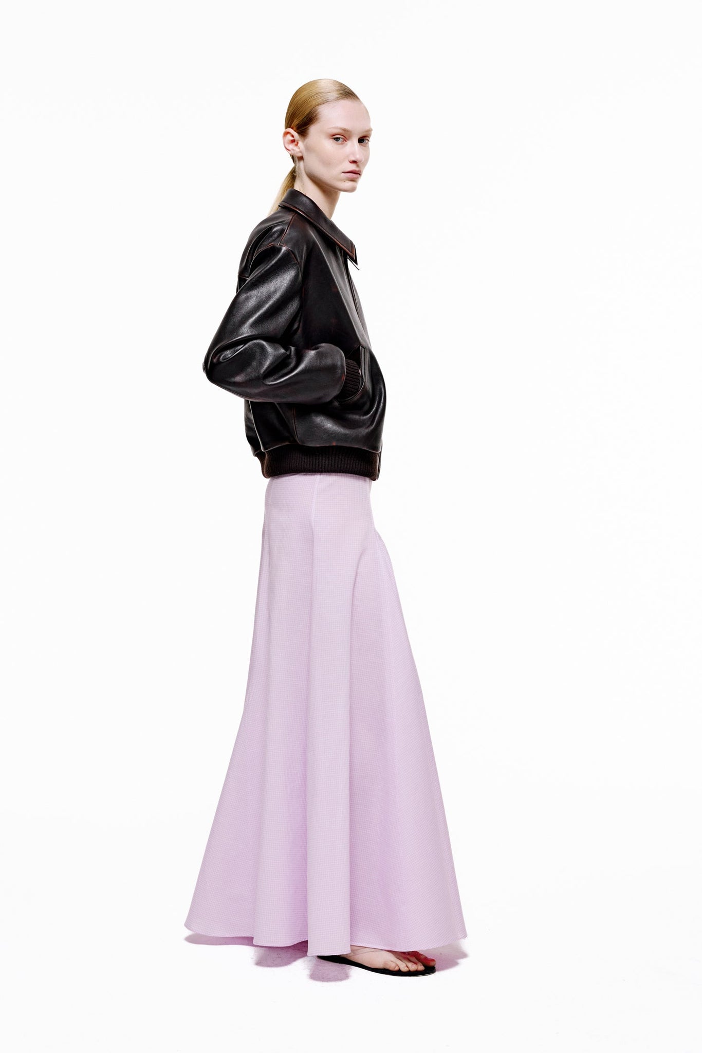 Leather Bomber - Black