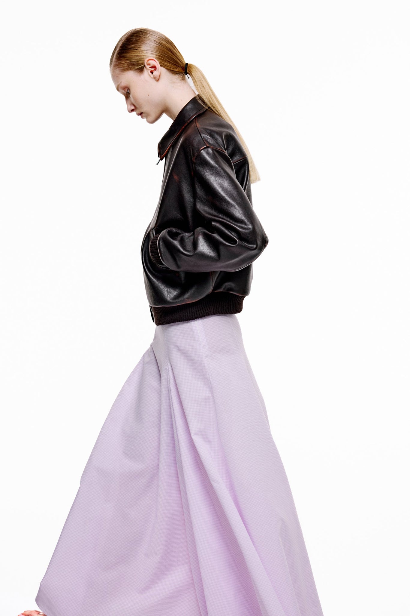 Leather Bomber - Black