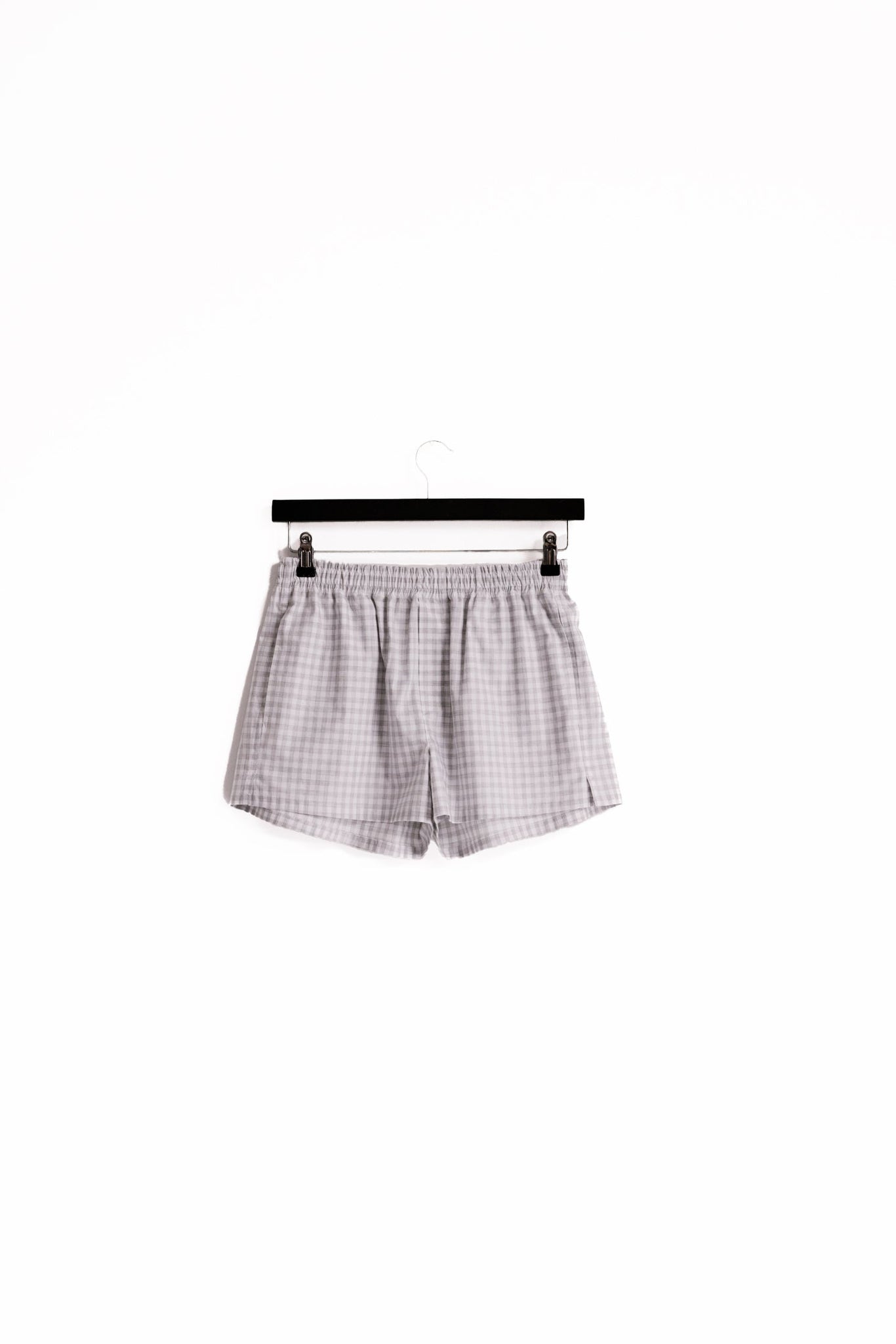 Boxer Shorts in Cotton Poplin - Grey Gingham