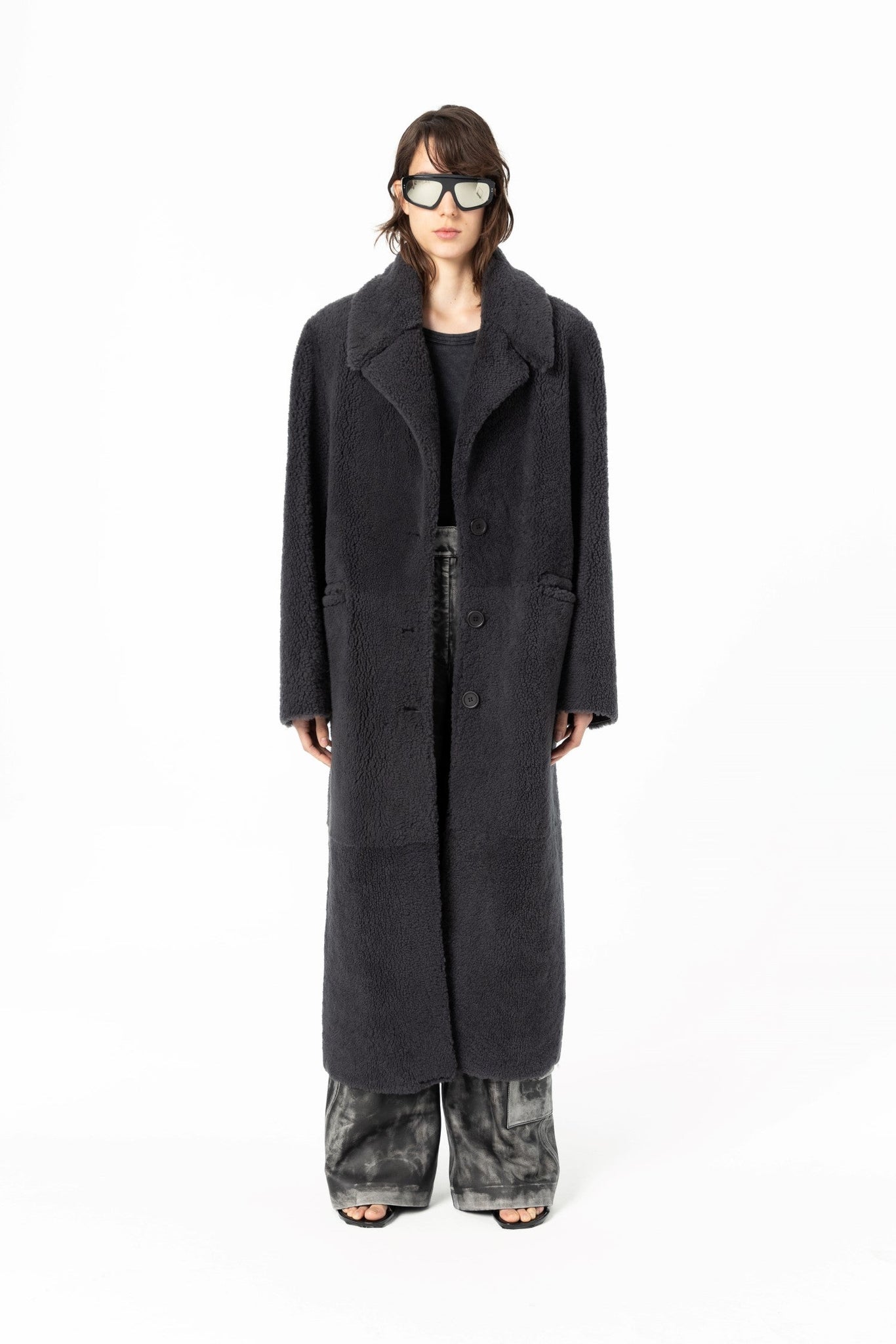 Oversized Sheepskin Shearling Long Coat