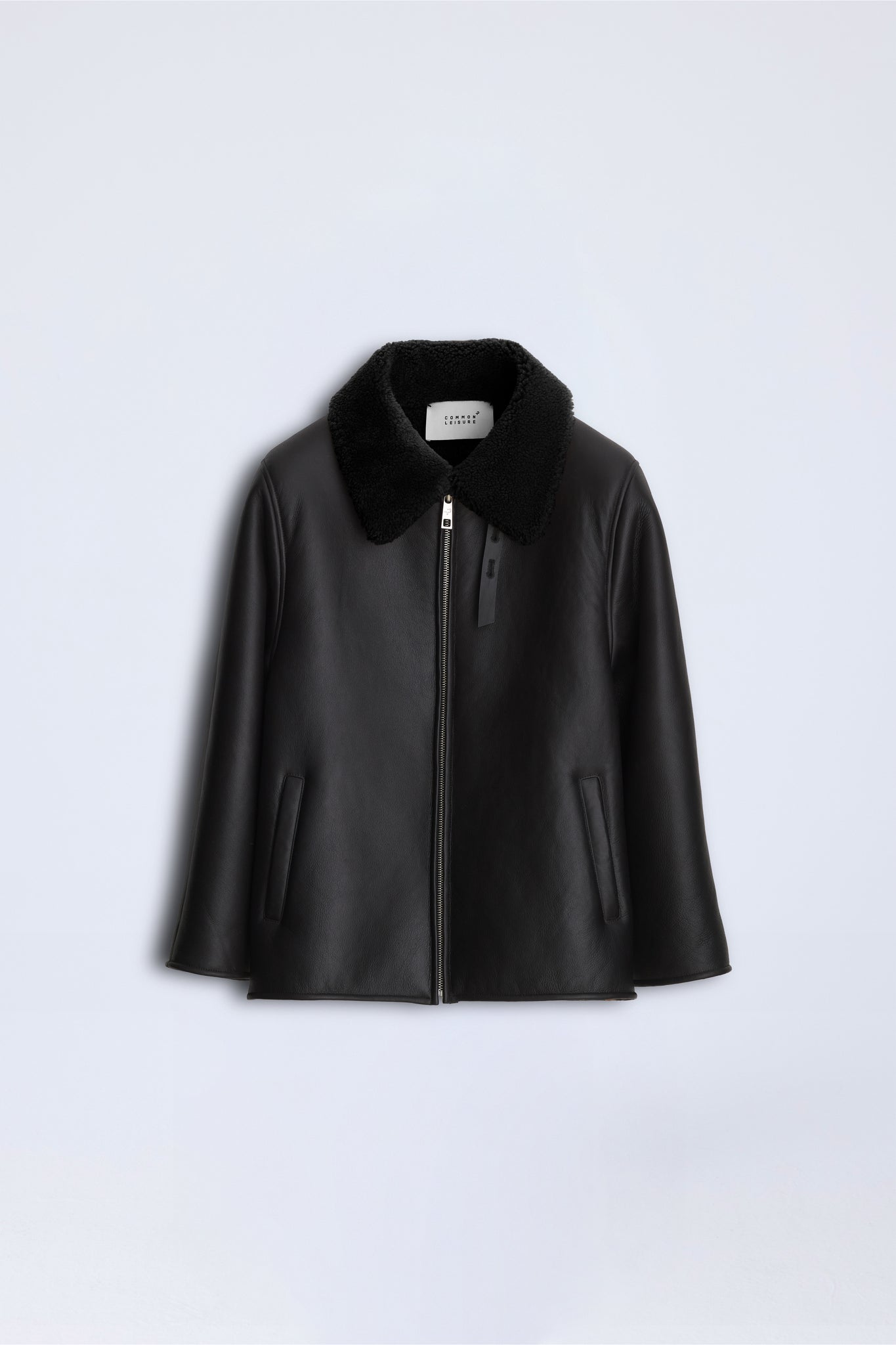 Scuba Midi Shearling Jacket - Black/Black