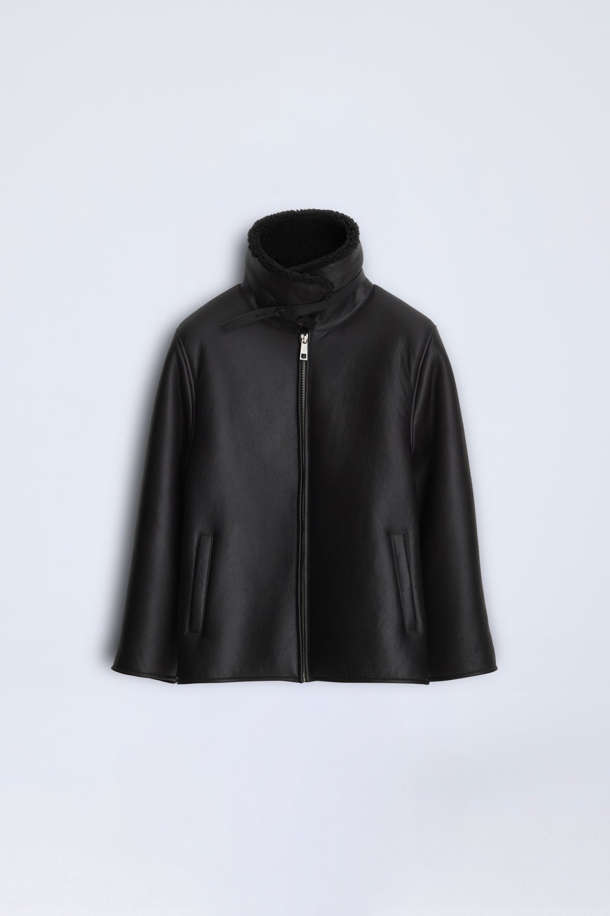 Scuba Midi Jacket | Semi-Curly Merino Shearling – Black/Black