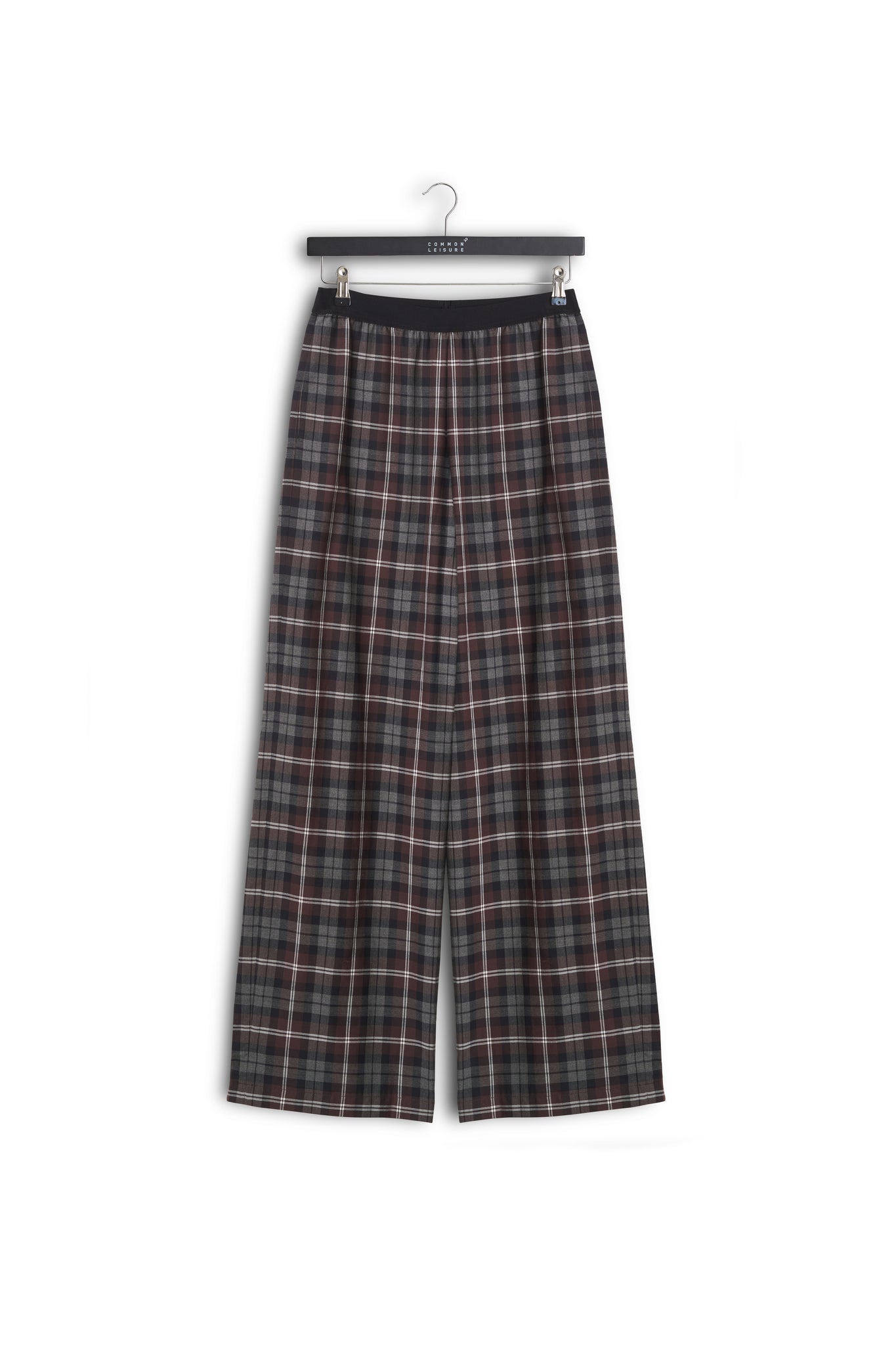 Lounge Pants In Plaid Flannel - Dark Brown