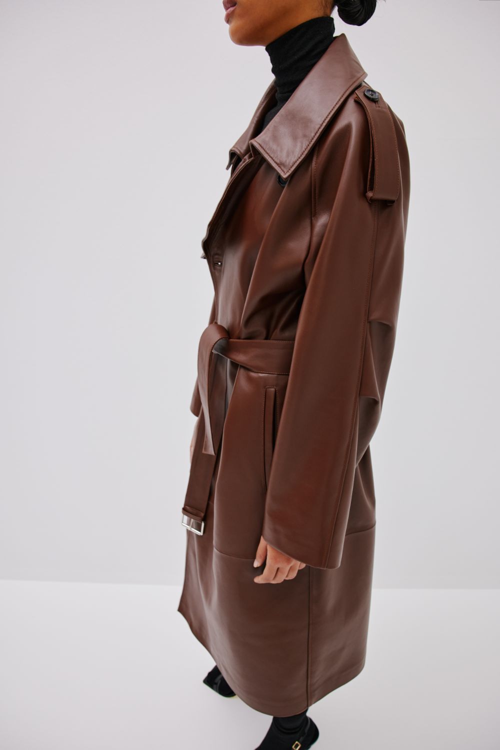 "Serpent Power" Trench Coat - Chestnut - Common Leisure 