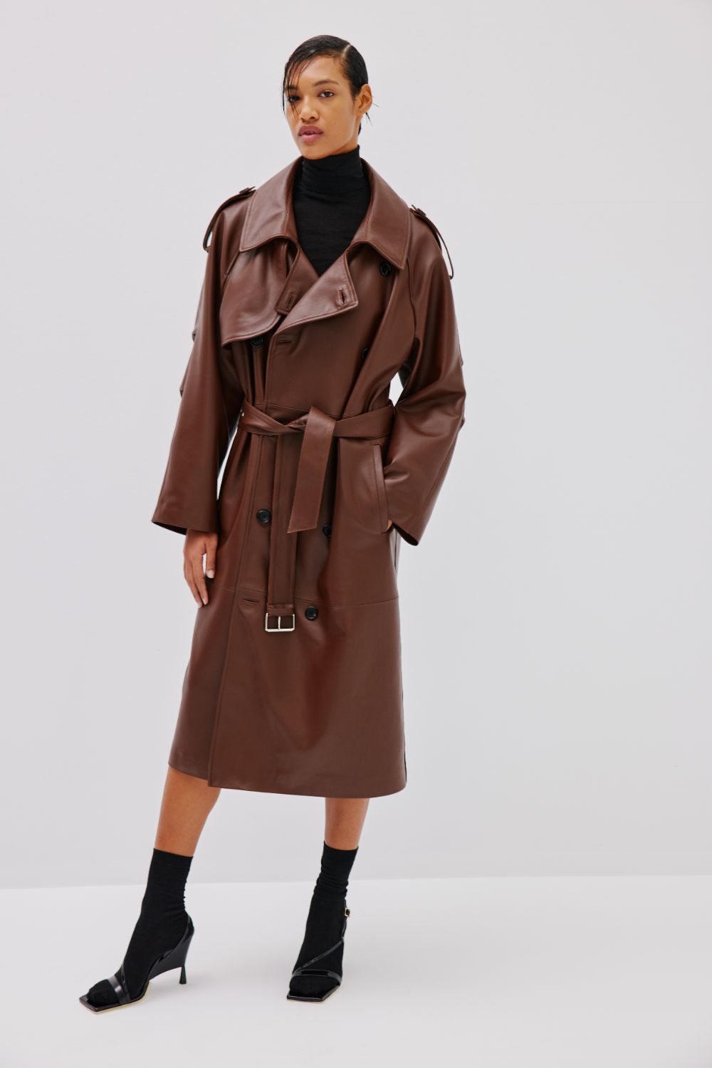 "Serpent Power" Trench Coat - Chestnut - Common Leisure 