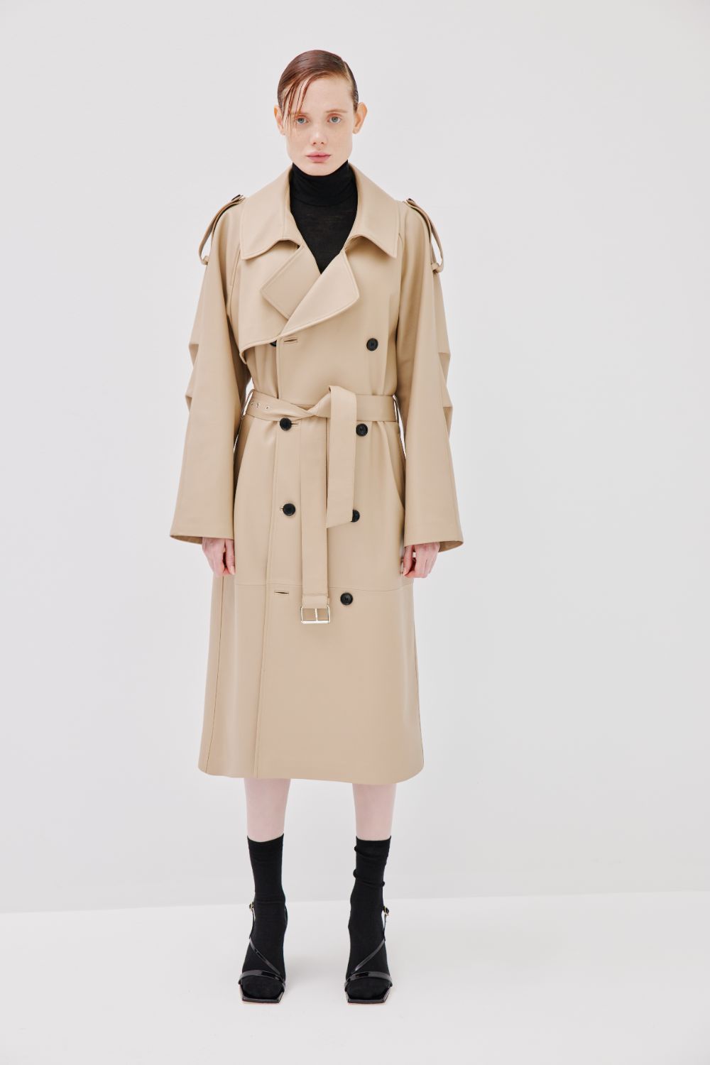 "Serpent Power" Trench Coat - Oat Milk - Common Leisure 
