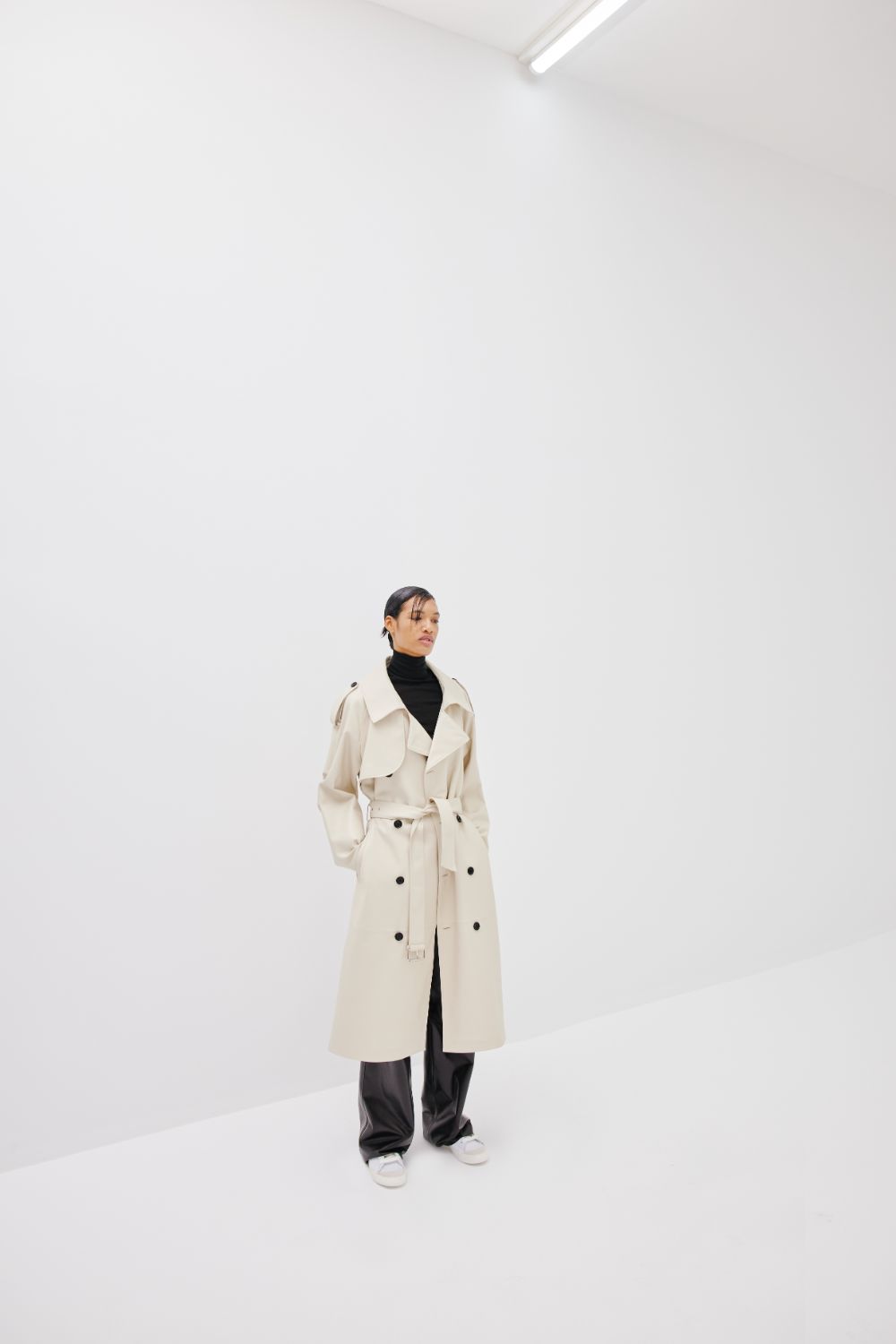 "Serpent Power" Trench Coat - Cream White