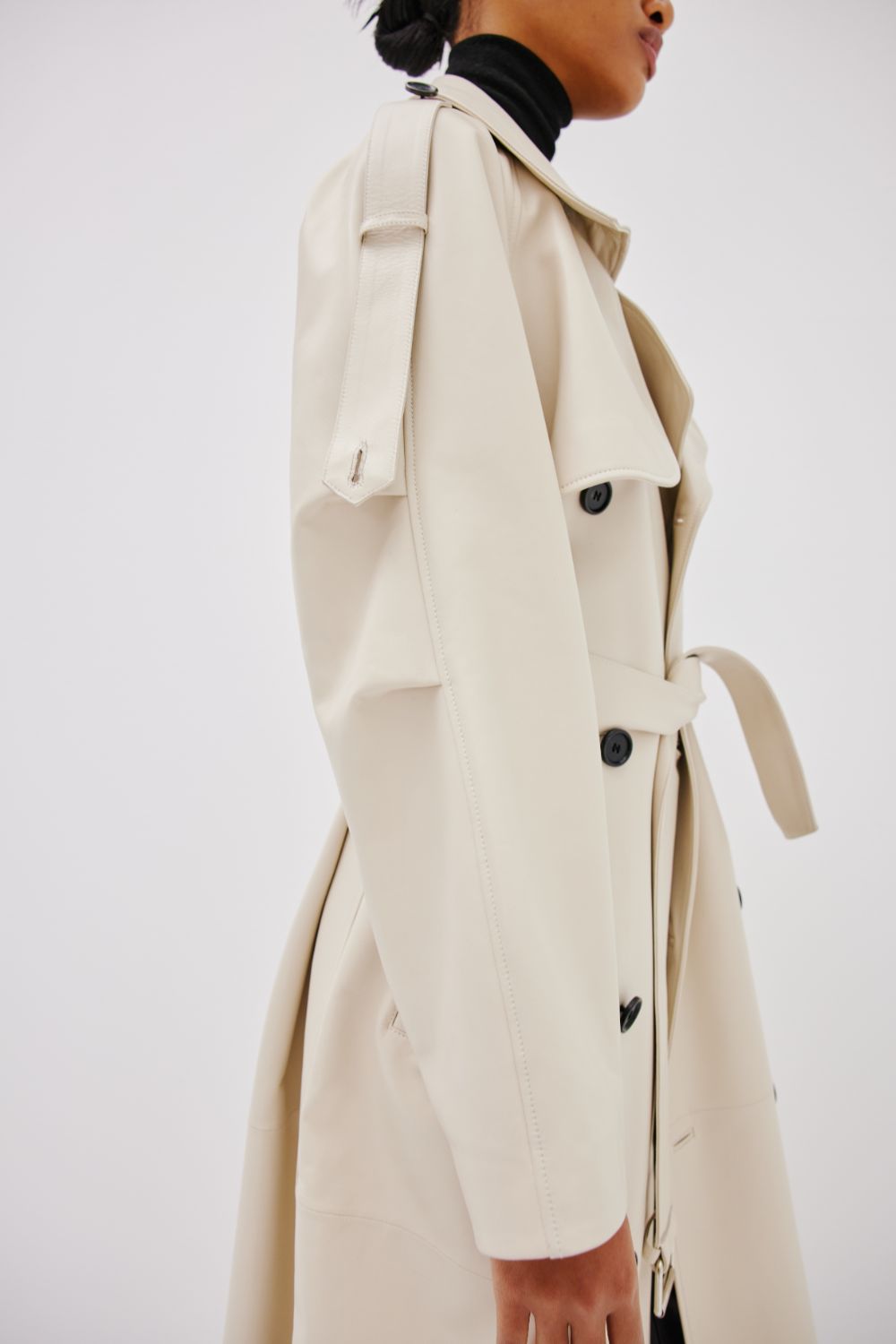 "Serpent Power" Trench Coat - Cream White