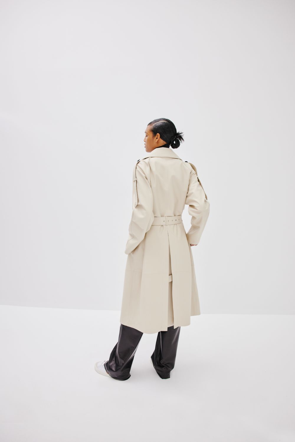 "Serpent Power" Trench Coat - Cream White