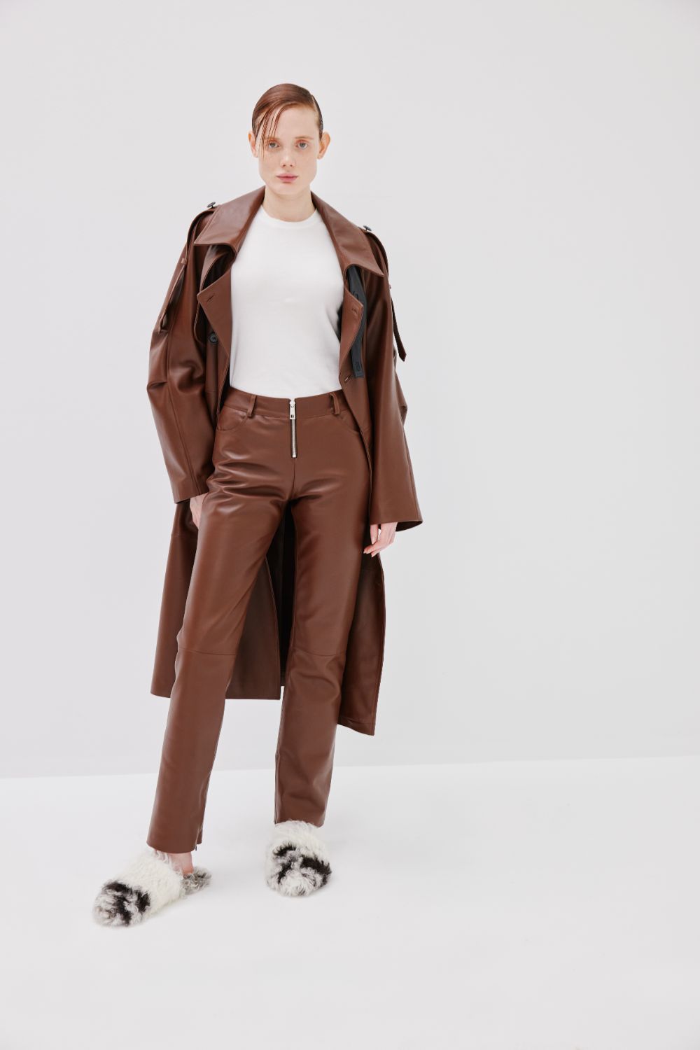 Zipped Pants - Chestnut