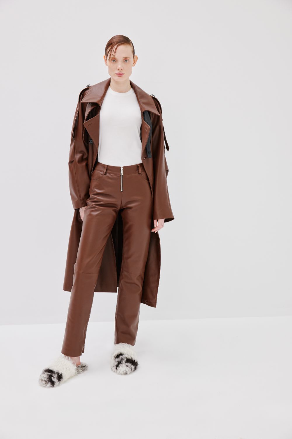 Zipped Pants - Chestnut