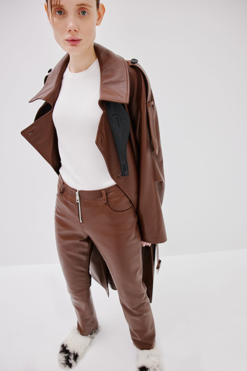 Zipped Pants - Chestnut