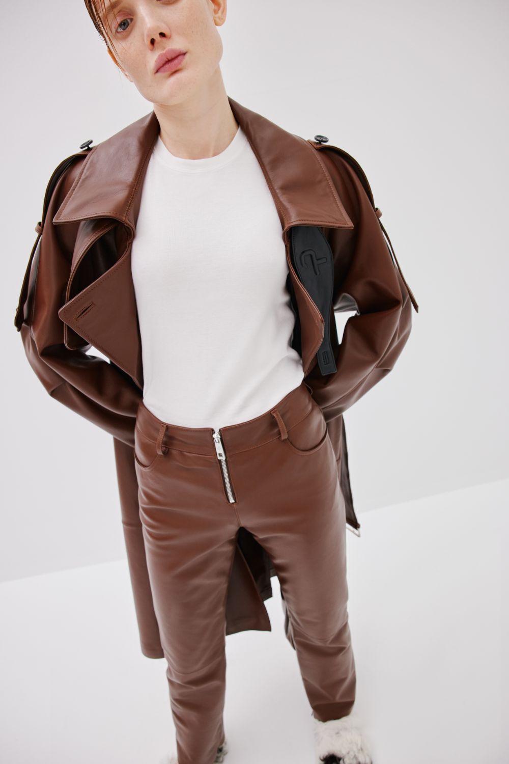 Zipped Pants - Chestnut