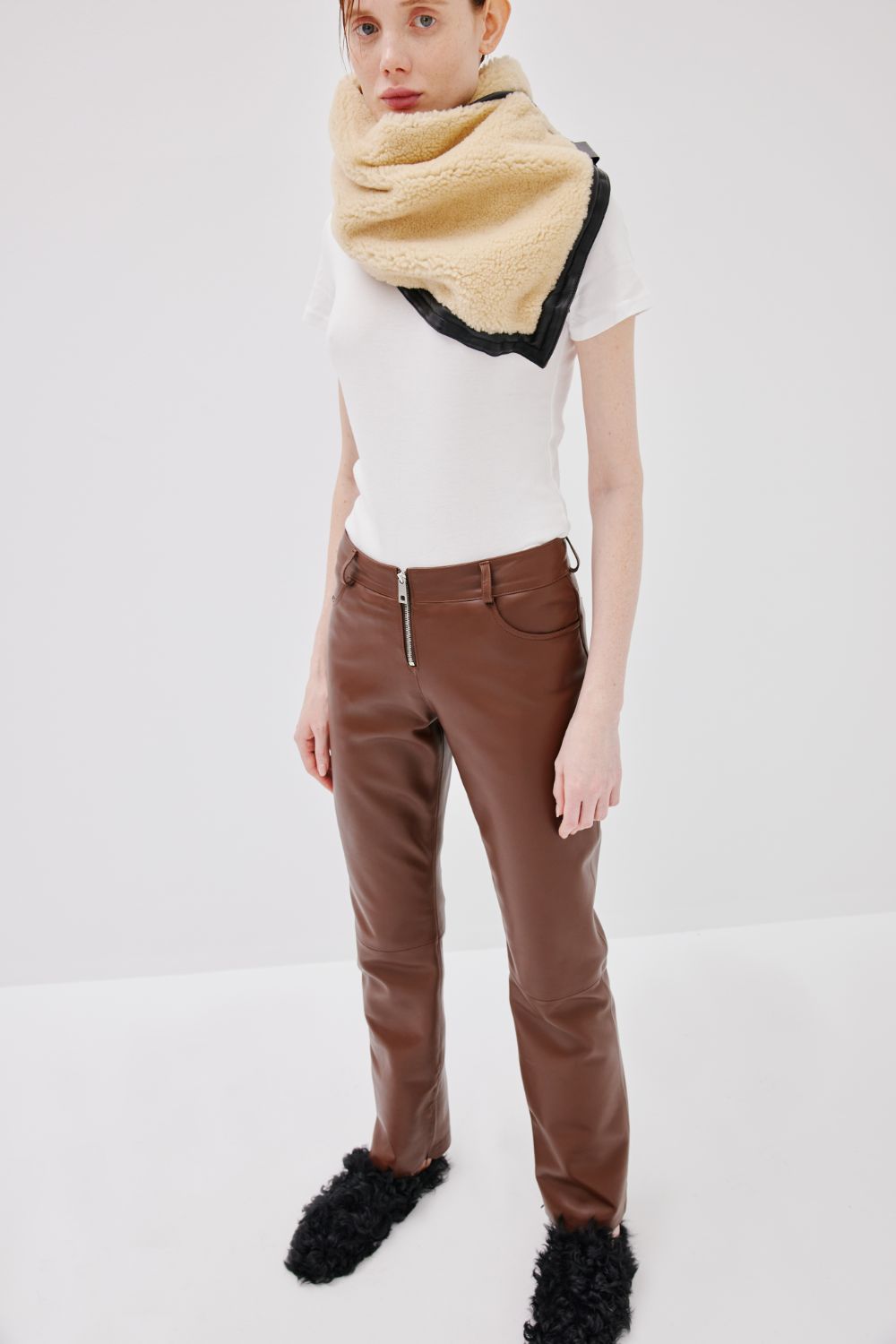 Zipped Pants - Chestnut