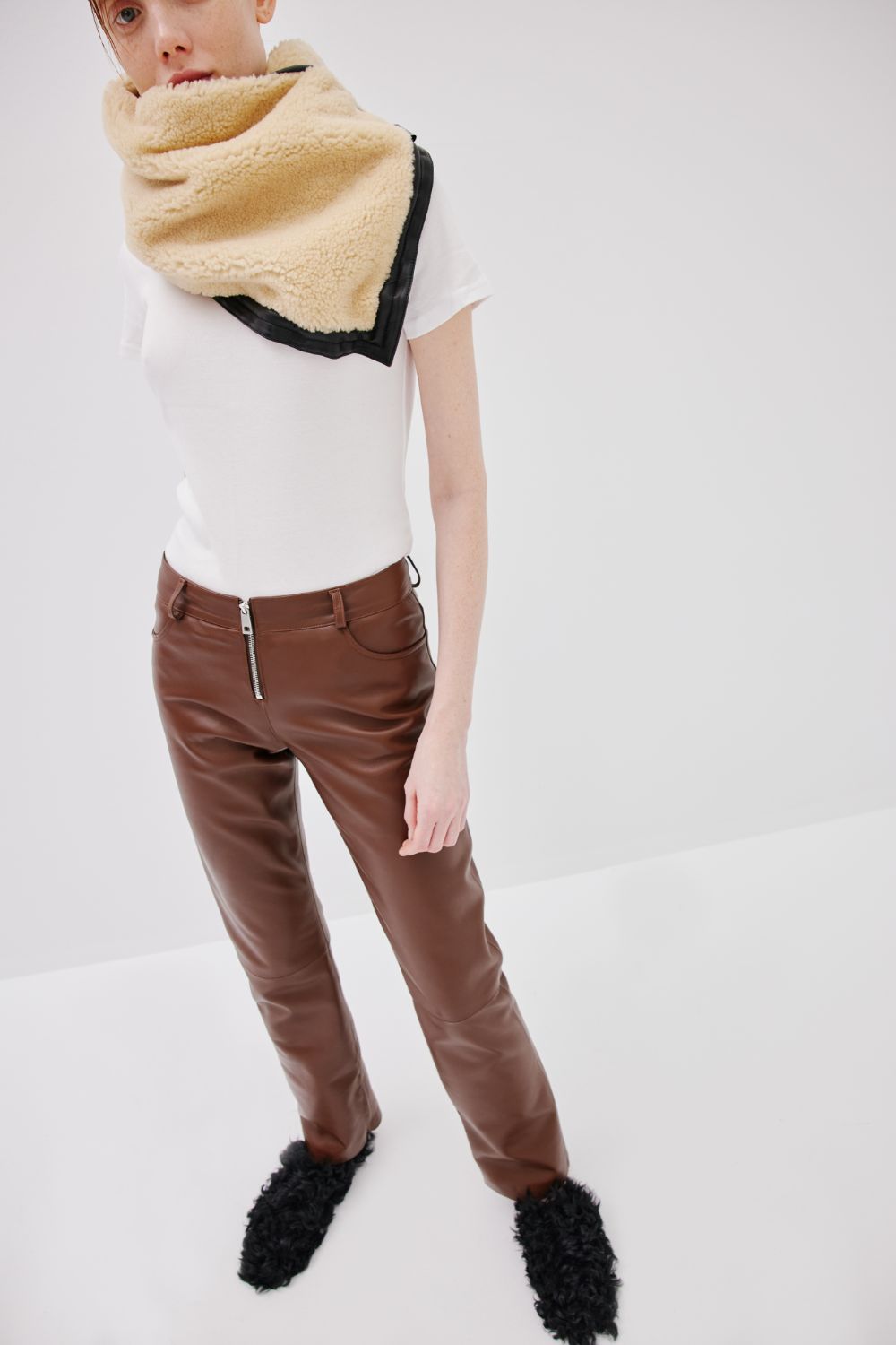 Zipped Pants - Chestnut