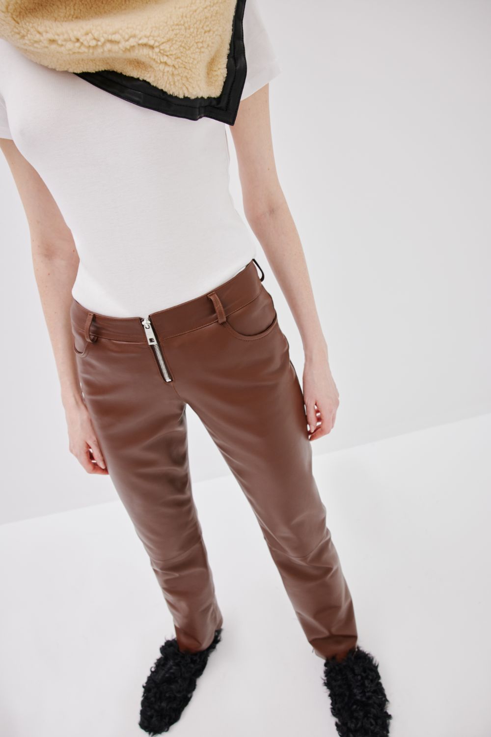 Zipped Pants - Chestnut