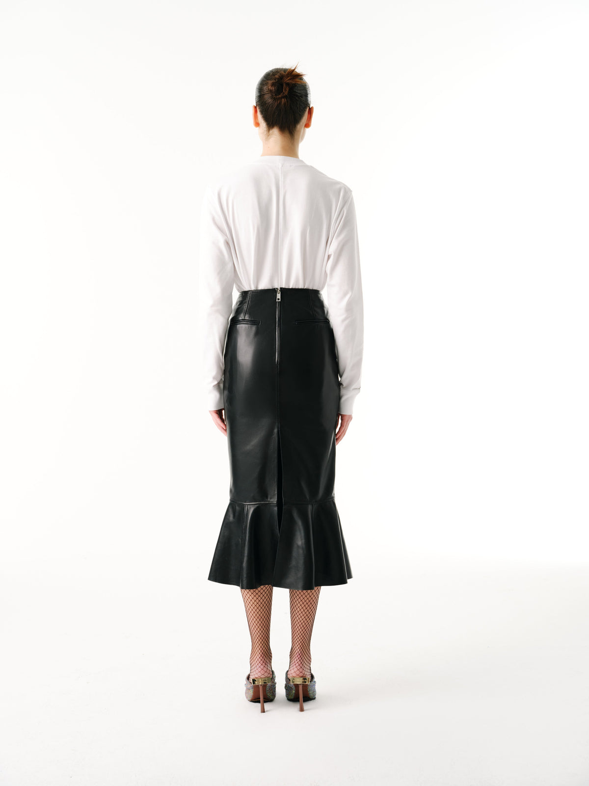 Wave Skirt | Leather – Black
