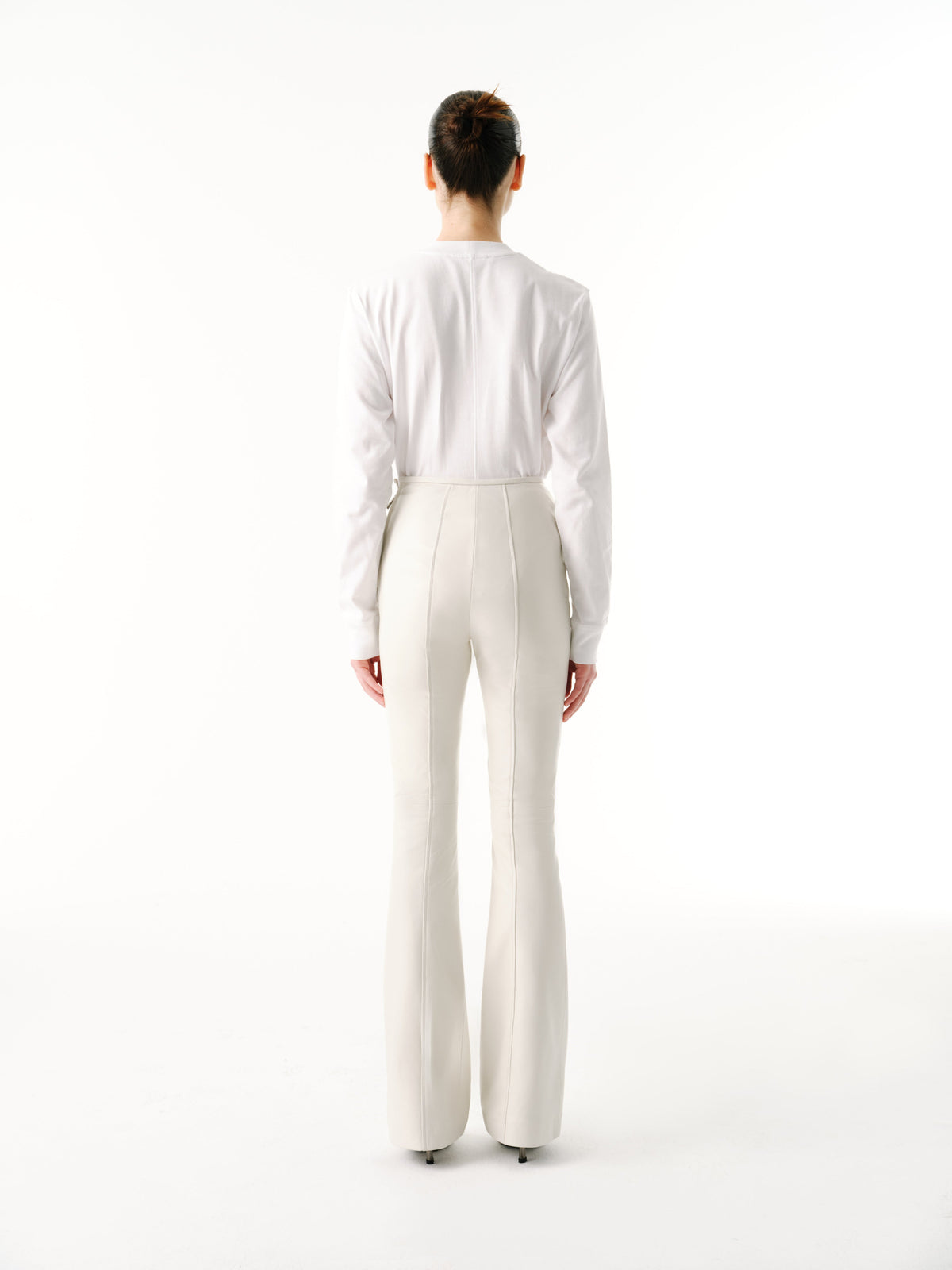 Mini Pocket Pants | Leather – Oyster White
