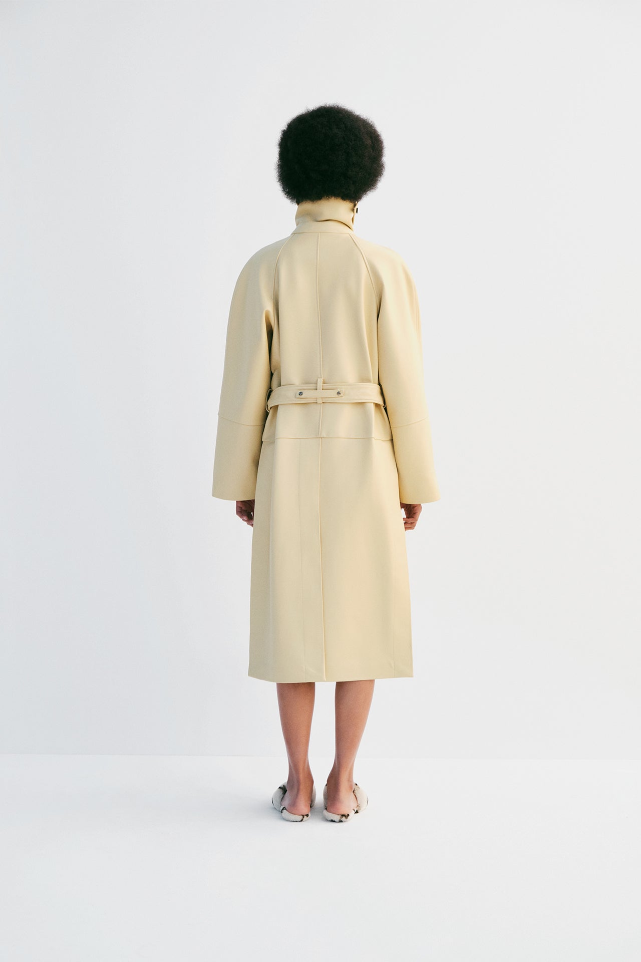 "Slow Dance" Balmacaan Coat  - Light Yellow - Common Leisure 