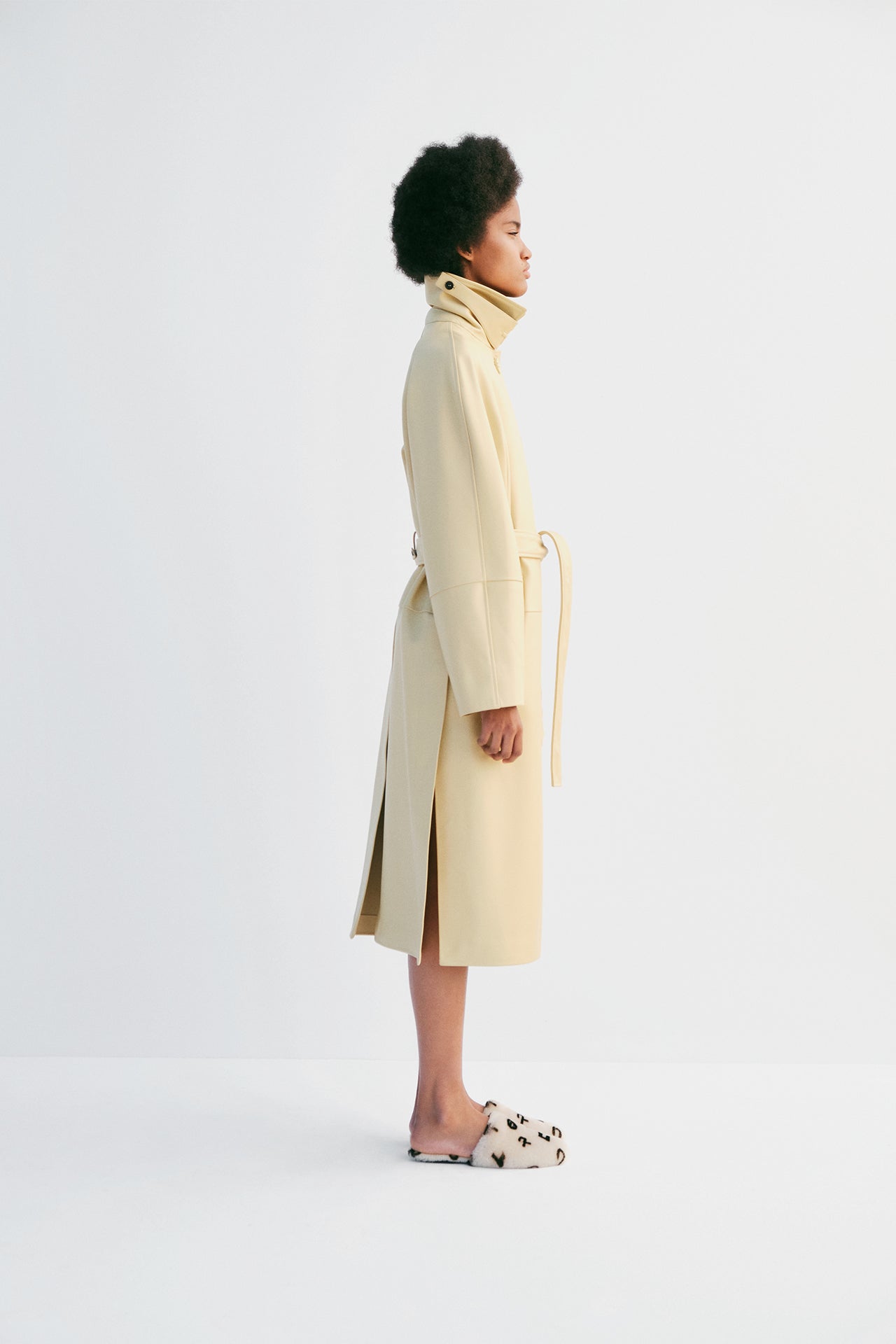"Slow Dance" Balmacaan Coat  - Light Yellow - Common Leisure 