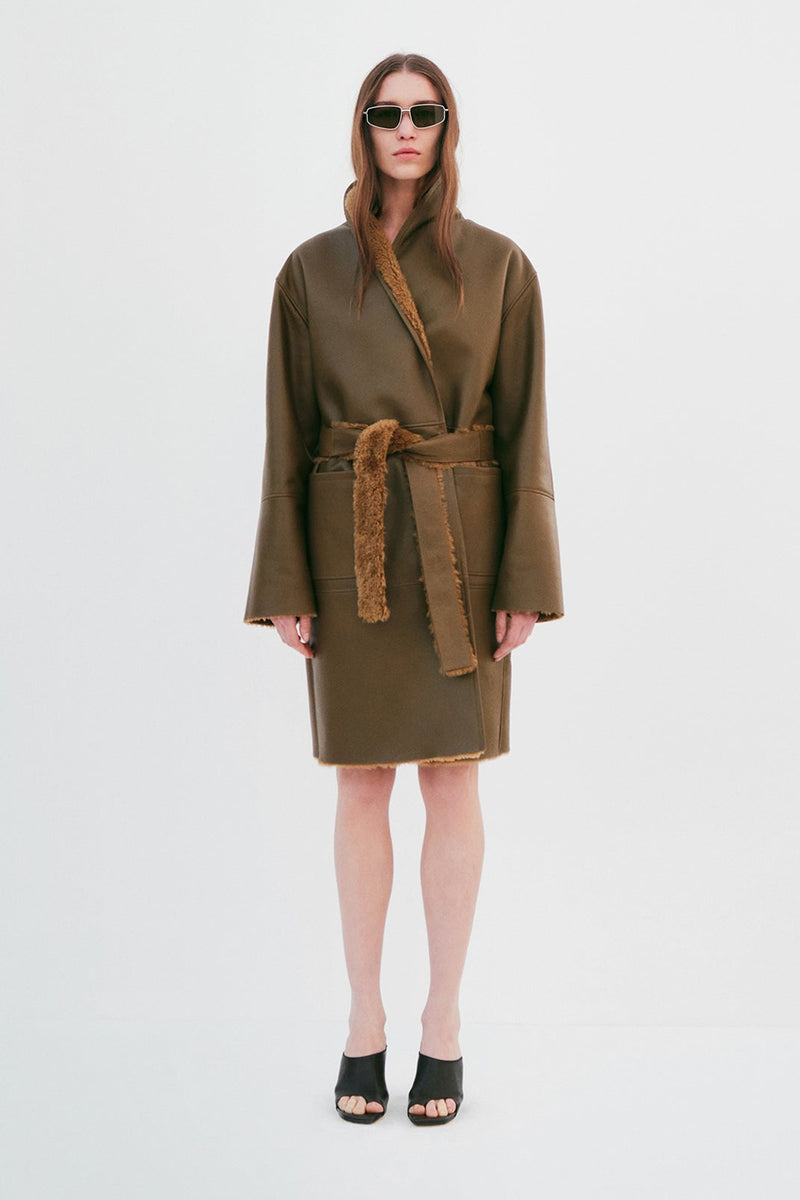 Robe Coat | Merinillo Shearling – Olive