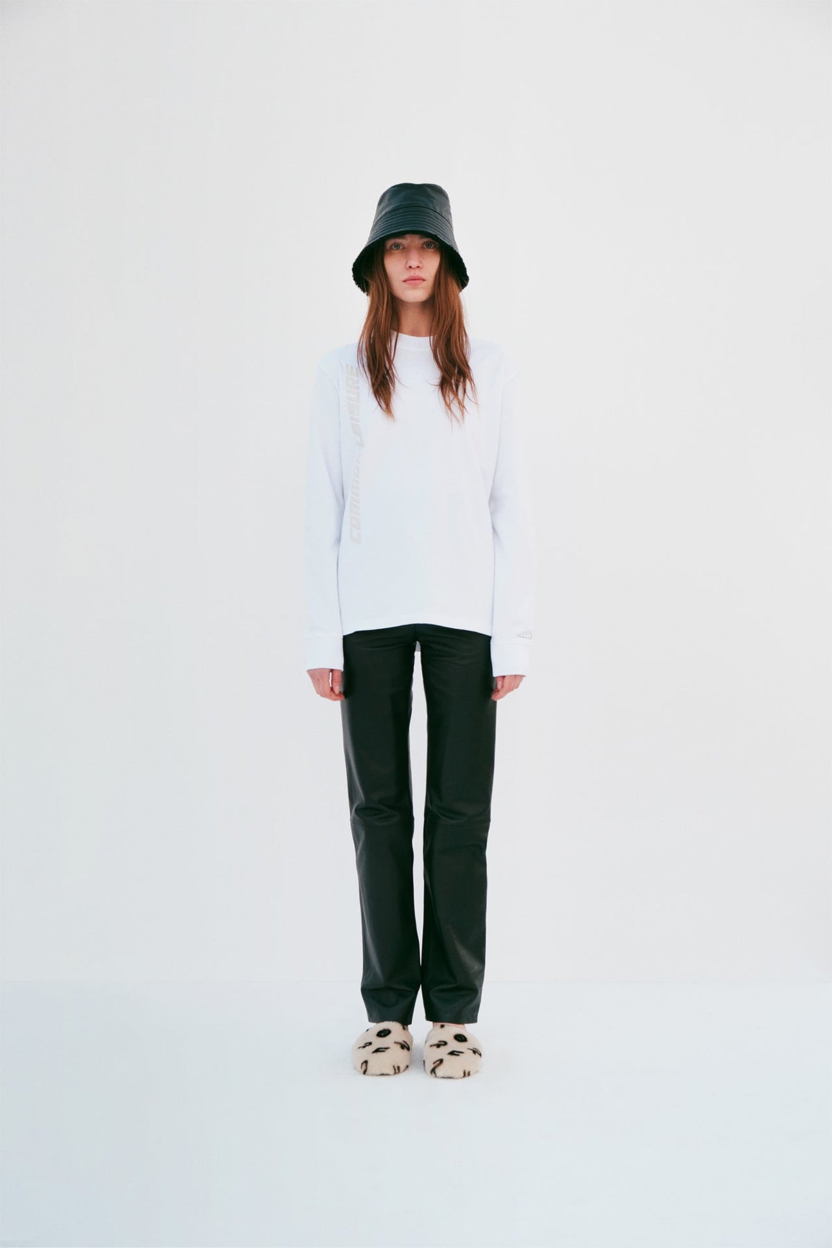 Amblem Branded Long Sleeve T-Shirt | White