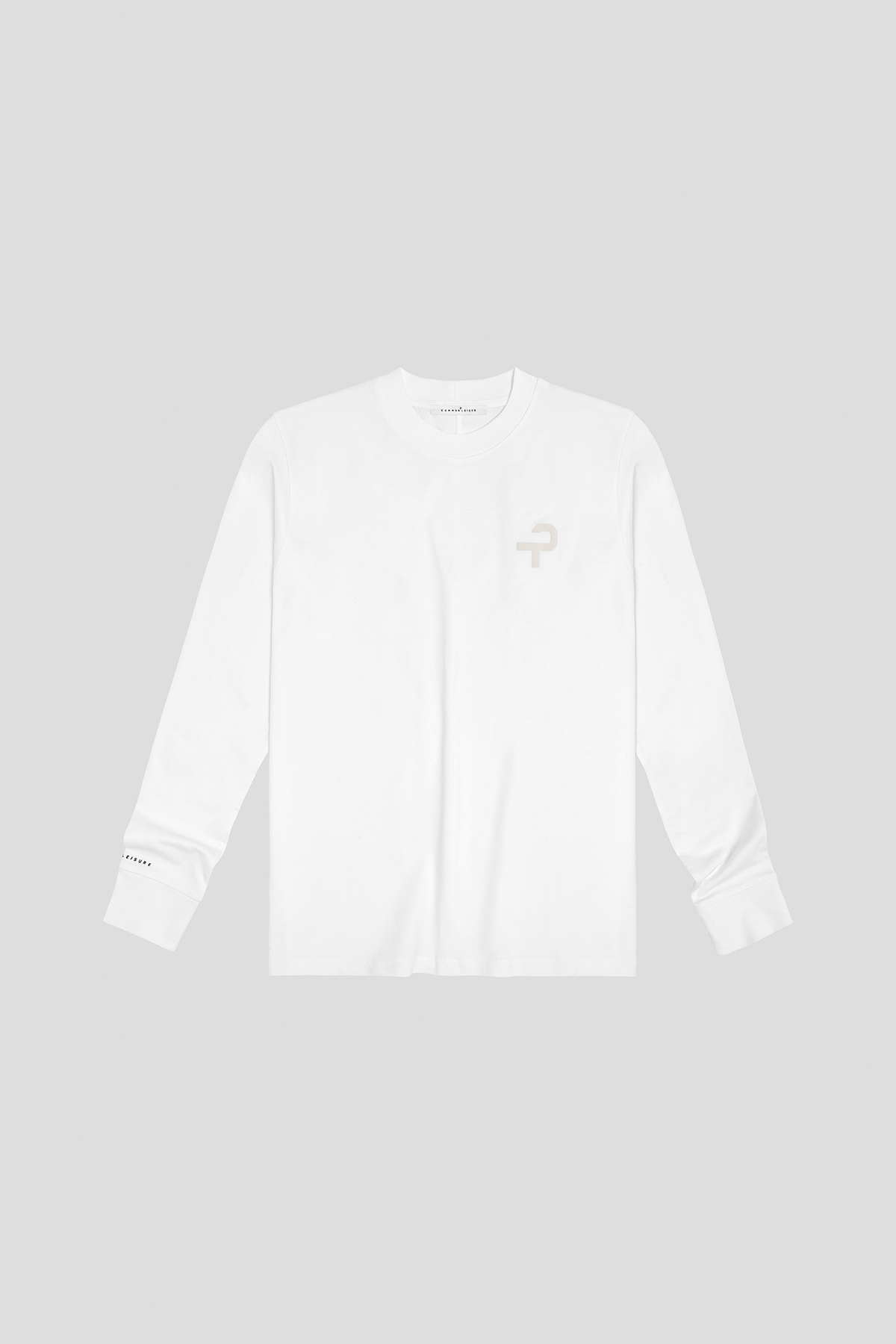 Amblem Branded Long Sleeve T-Shirt | White