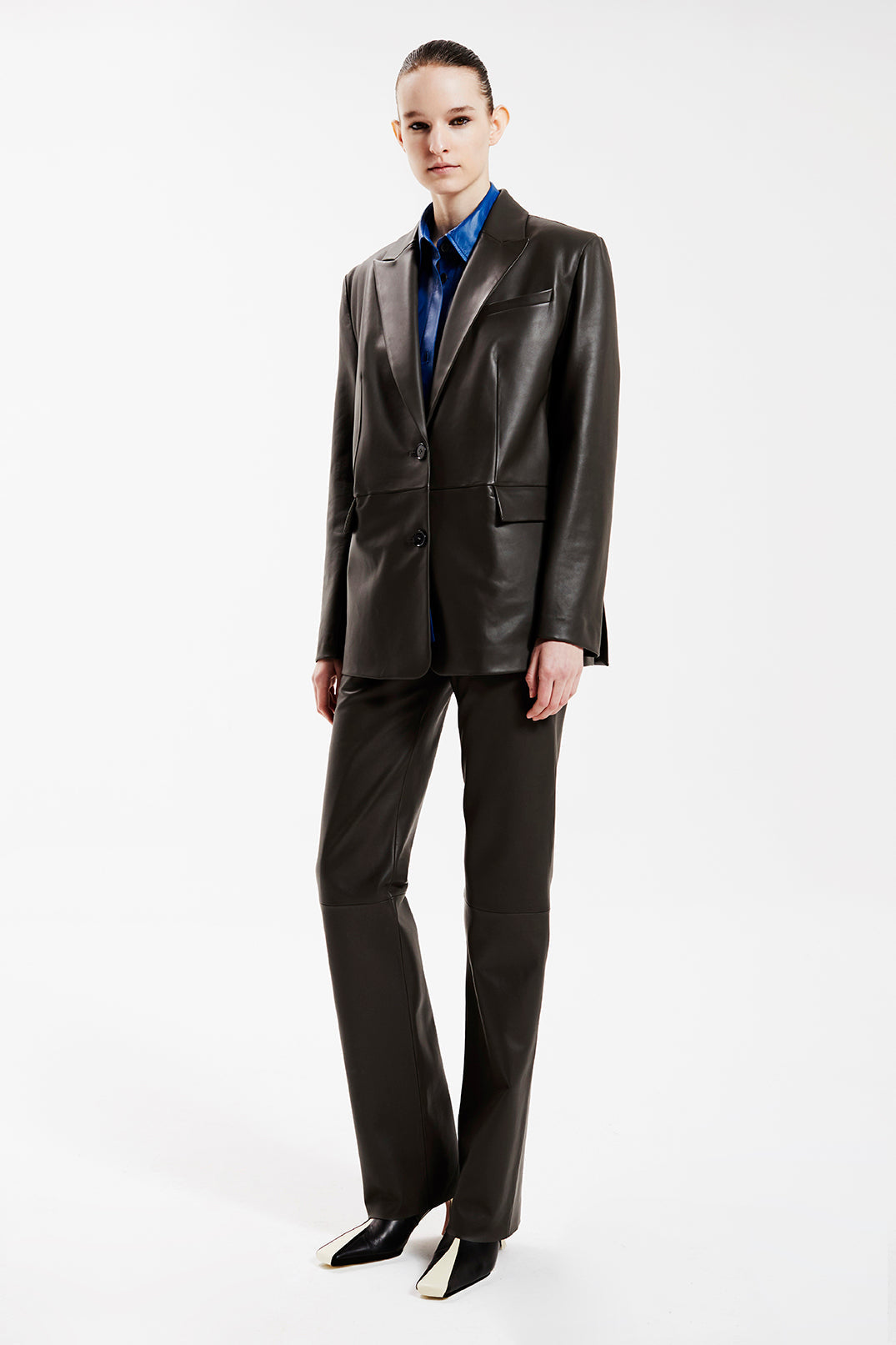 POWER BLAZER SUIT JACKET - DARK GRAY