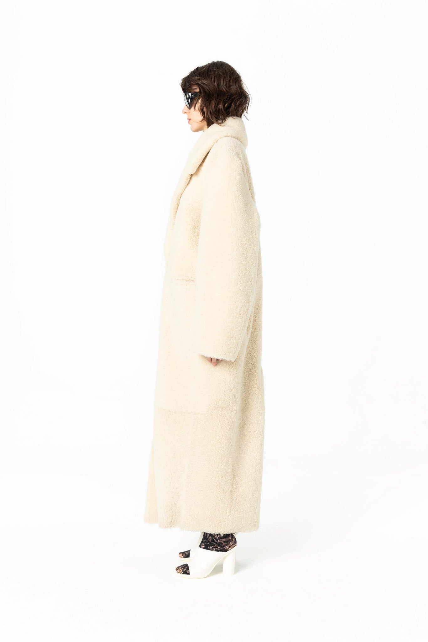 Oversized Sheepskin Shearling Long Coat