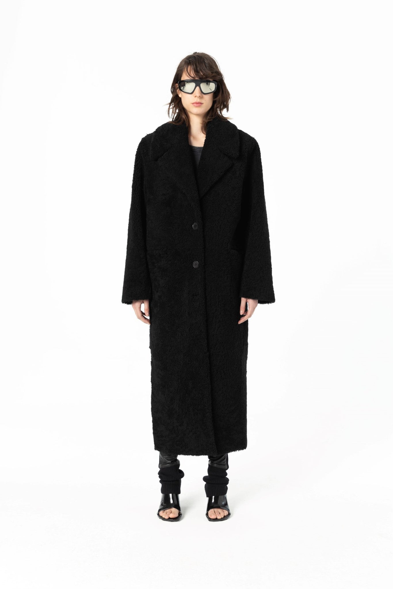 Oversized Sheepskin Shearling Long Coat