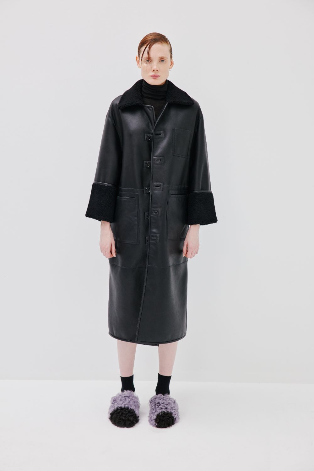 Angel double sided black coat