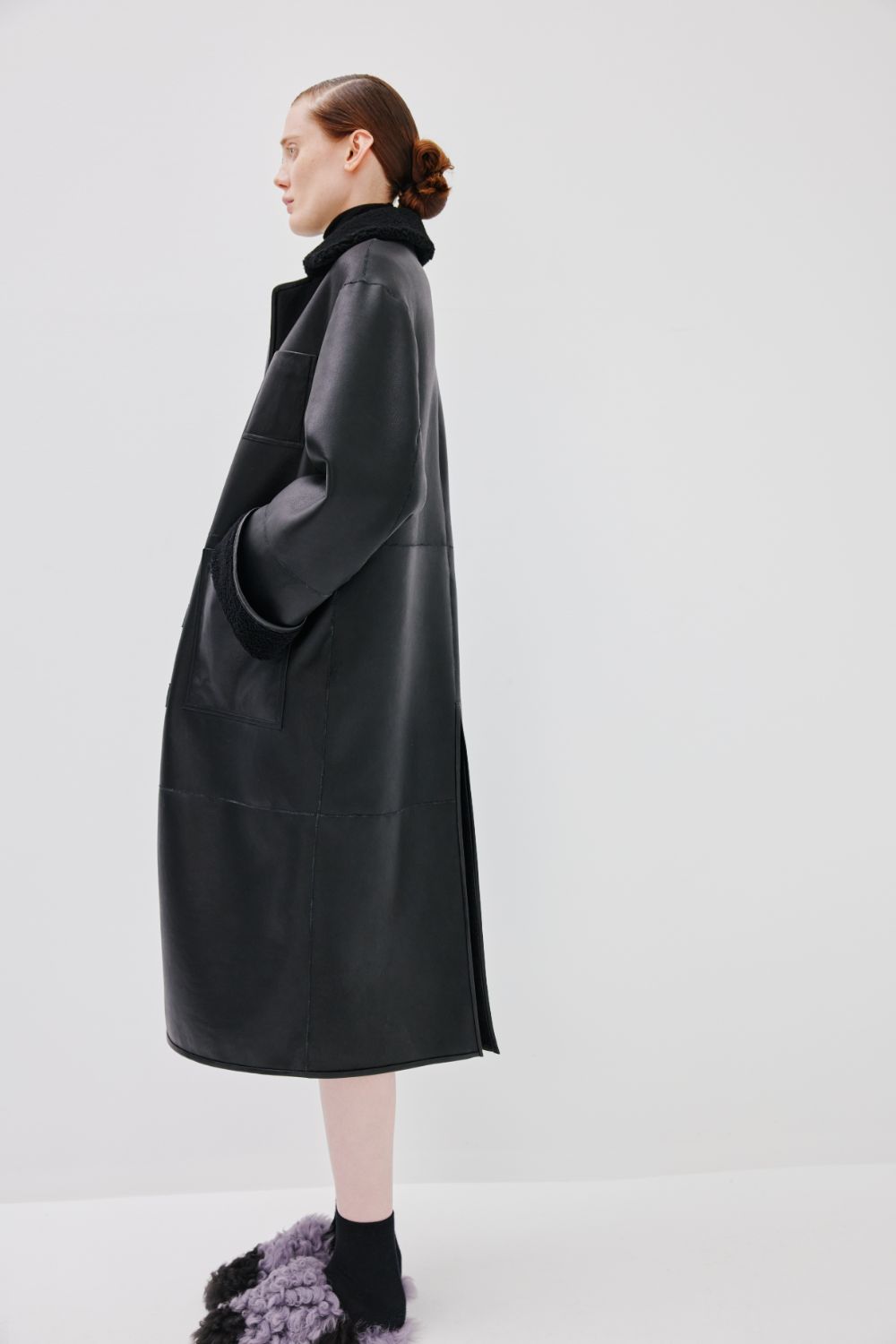 Angel double sided black coat