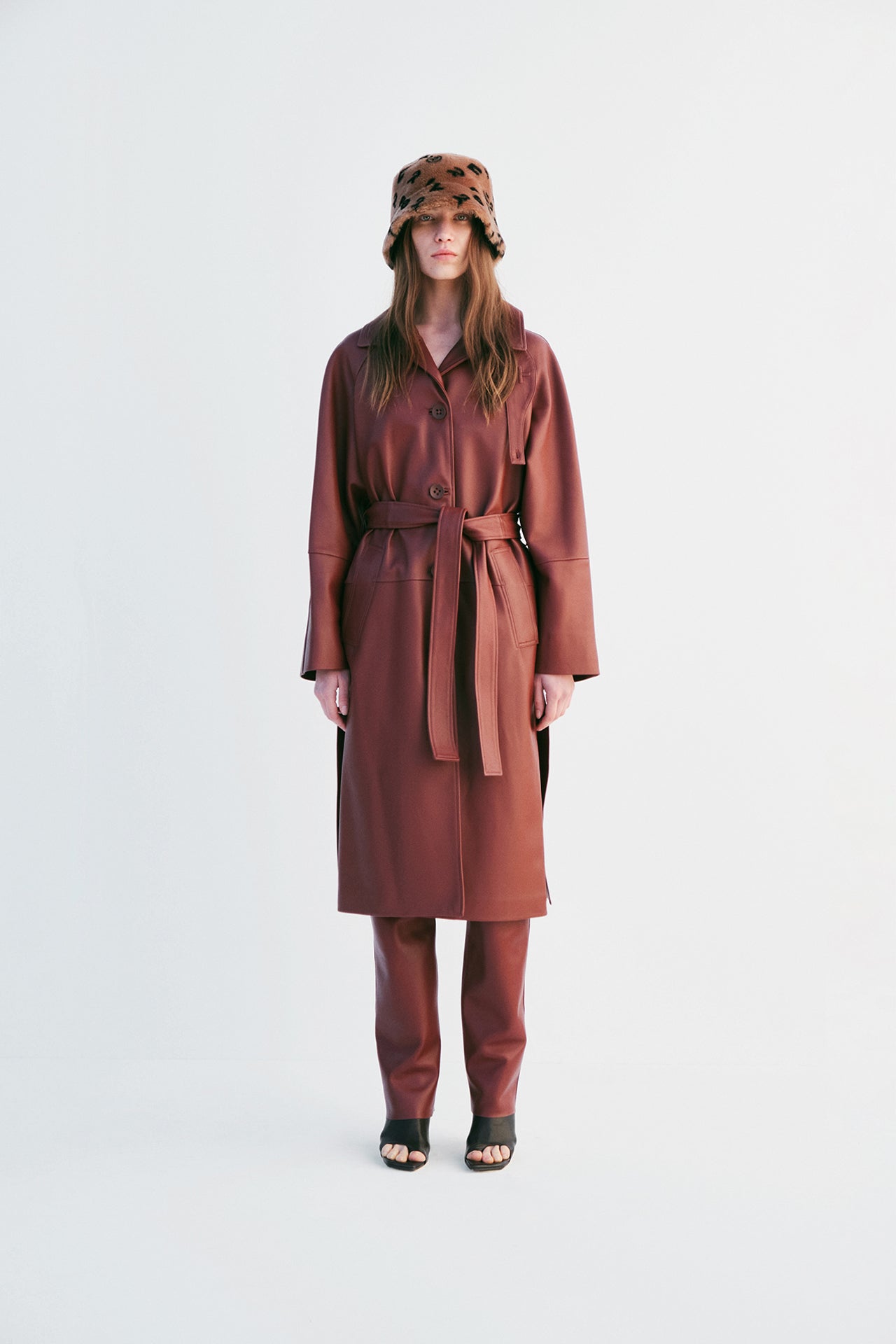 SLOW DANCE BALMACAAN trench COAT - REDDISH BROWN