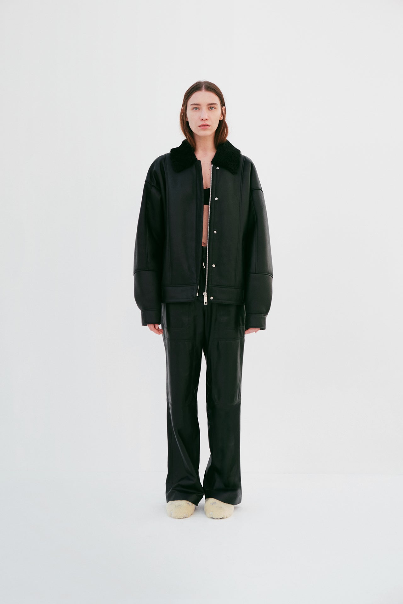 SUNKISSED MONO SHEARLING JACKET - BLACK